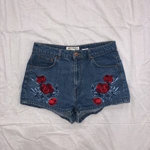 H&M x Coachella Floral Embroidered Festival Shorts